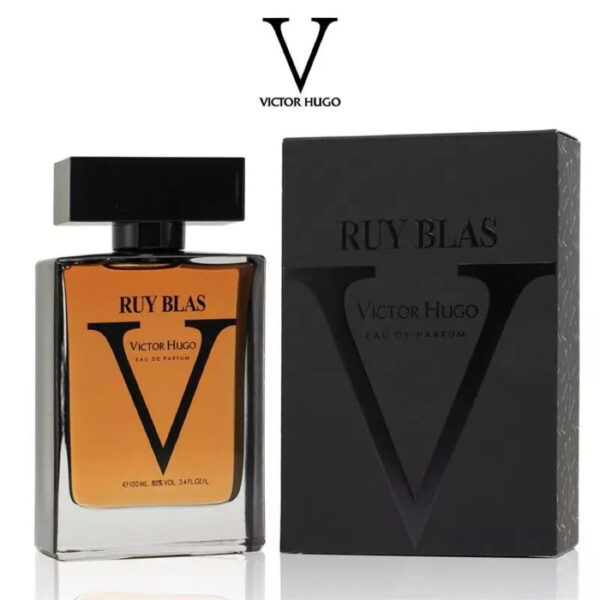 عطر مردانه Victor Hugo Ruy Blas 100 میلی‌لیتر با طراحی مردانه و رایحه چوبی و مرکباتی